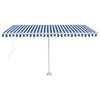 Vidaxl luifel manuell ausziehbar mit LED 400x350 cm blau und weiß