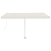 Vidaxl luifel manuell ausziehbar mit LED 400x350 cm cremefarben