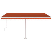 Vidaxl Luifel manuell ausziehbar mit LED 400x350 cm Orange und Braun - afbeelding 3