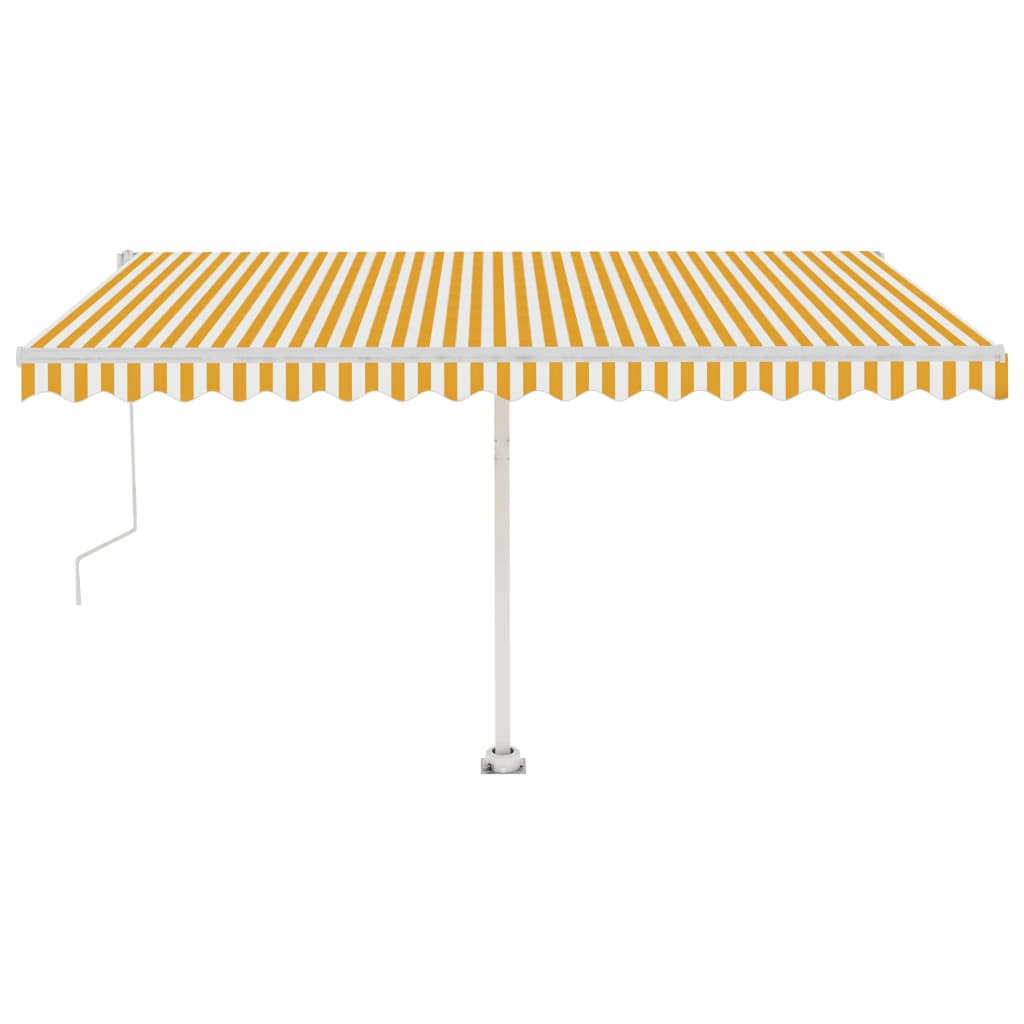 Vidaxl Luifel Automatik mit LED- und Windsensor 400x350 cm gelb und weiß