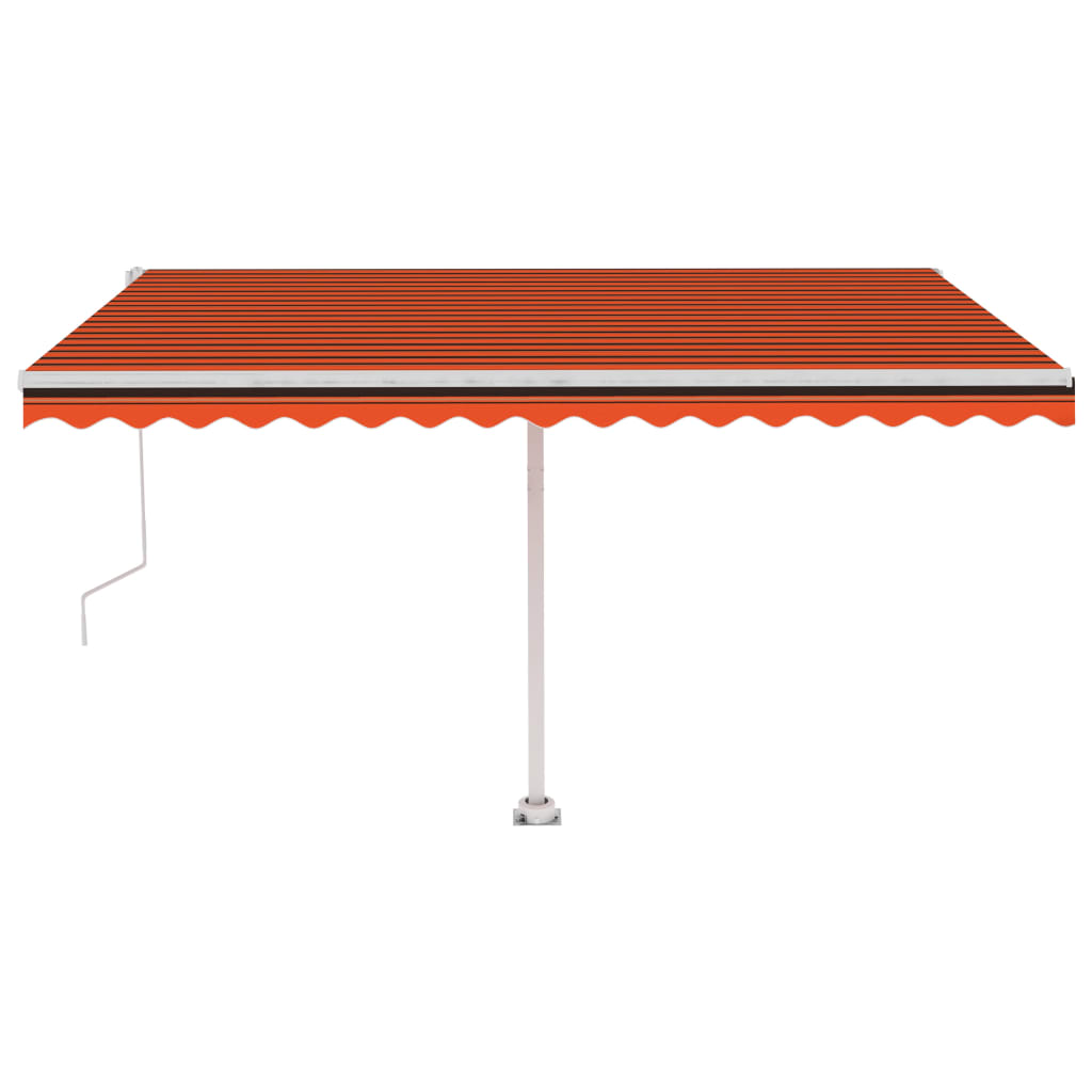Vidaxl Luifel Automatik mit LED -Windsensor 400x350 cm Orange Braun