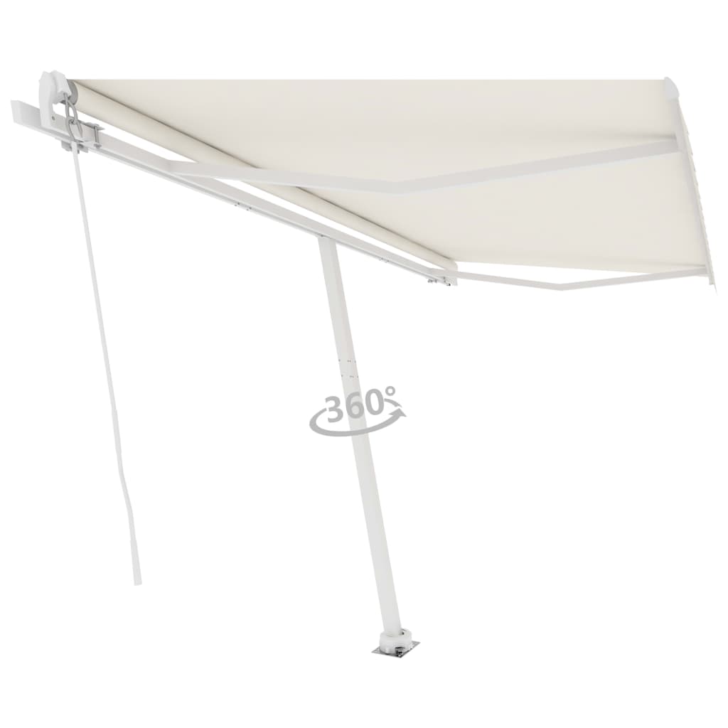 Vidaxl luifel distanziert manuell erstreckt sich 450 x 350 cm cremefarben.