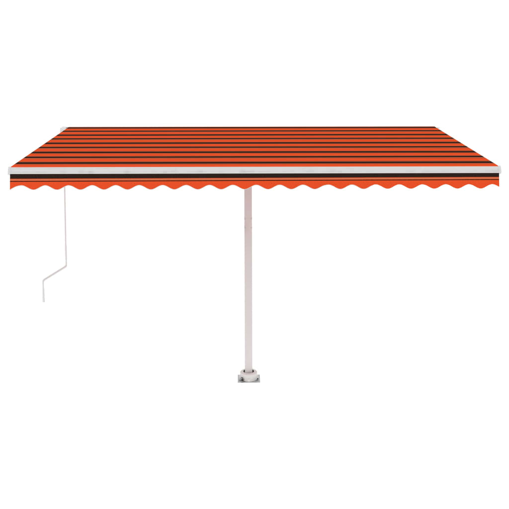 Vidaxl luifel distanziert manuell erstreckt sich 450 x 350 cm orange Braun