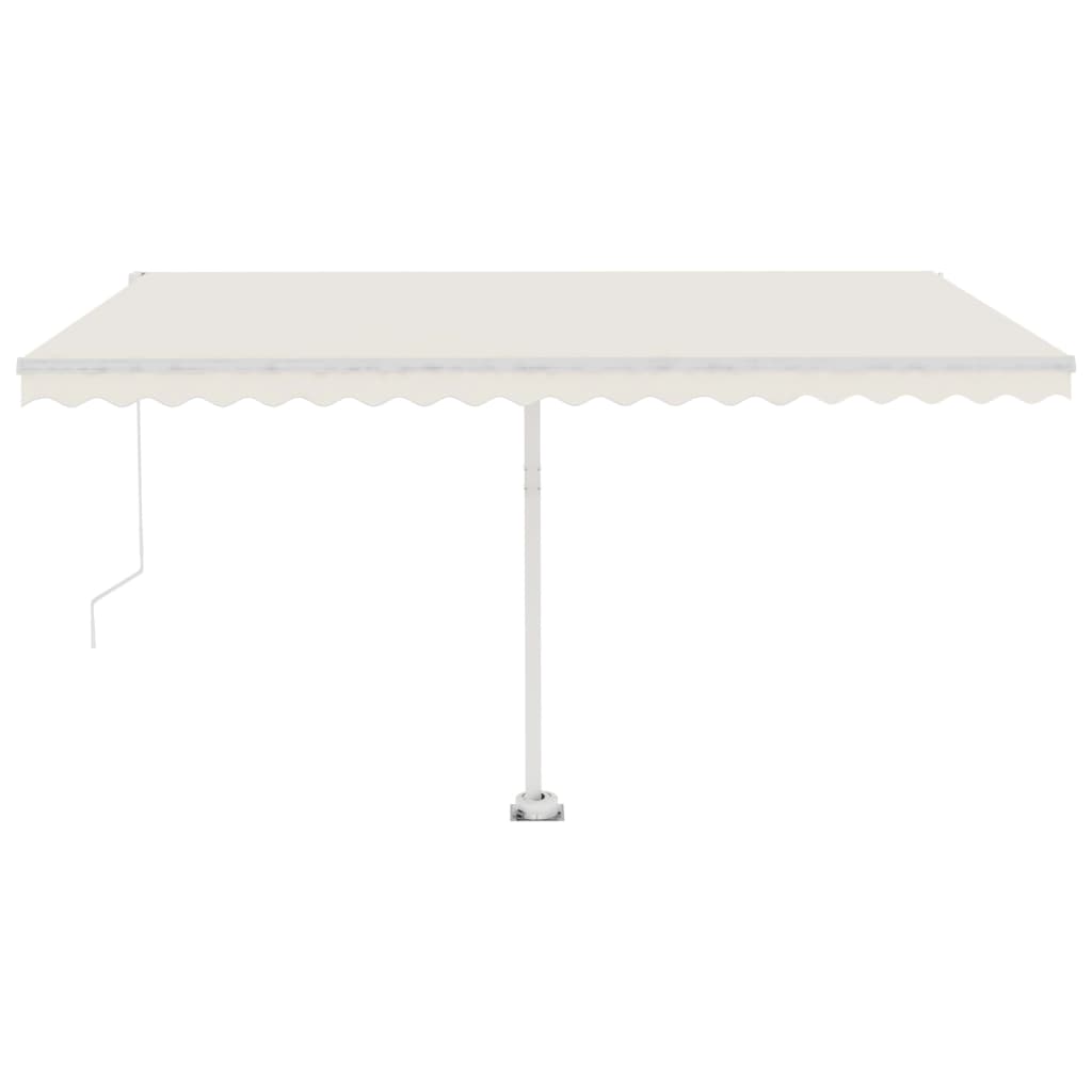Vidaxl Luifel mit LED 450x350 cm cremefarbener Colored manuell ausziehbar