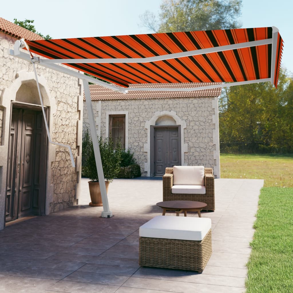 Vidaxl luifel kostenlos -Automatisch 450 x 350 cm Orange und Braun