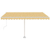Vidaxl Luifel Automatik mit LED- und Windsensor 450x350 cm Gelb weiß