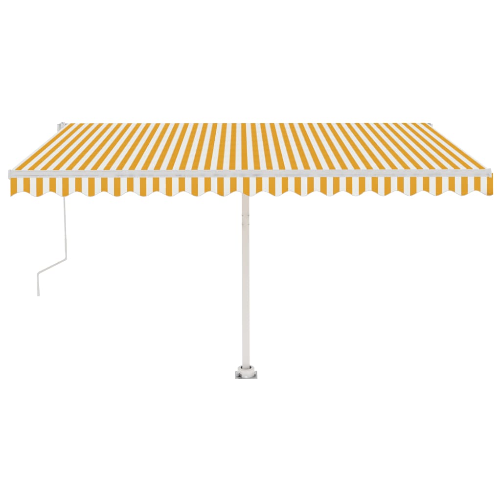 Vidaxl Luifel Automatik mit LED- und Windsensor 450x350 cm Gelb weiß