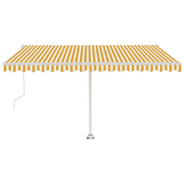 Vidaxl Luifel Automatik mit LED- und Windsensor 450x350 cm Gelb weiß