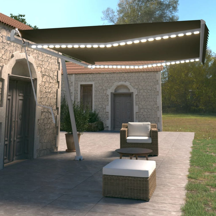 Vidaxl Luifel Automatik mit LED- und Windsensor 450x350 cm Anthrazit