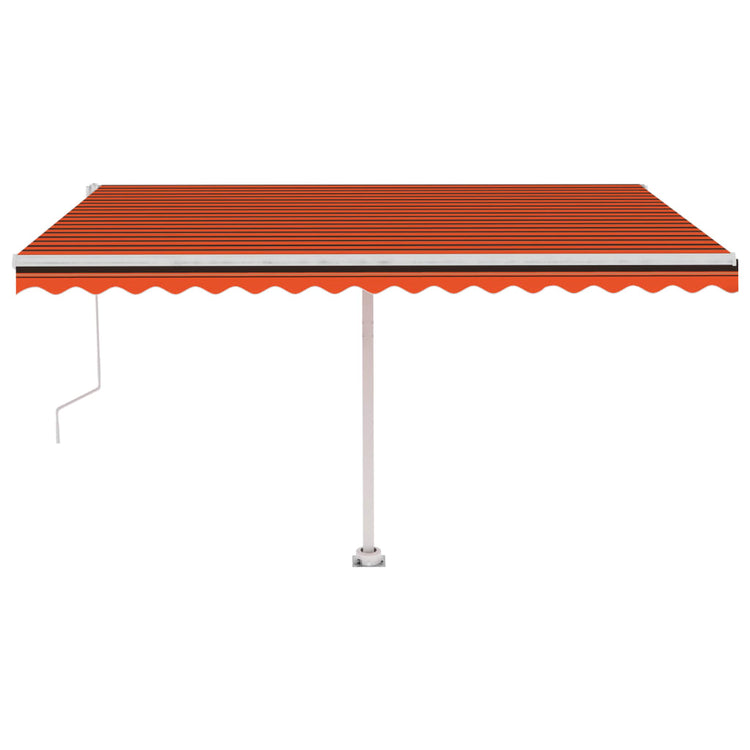 Vidaxl Luifel Automatik mit LED -Windsensor 450x350 cm Orange Braun
