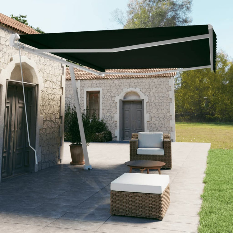 Vidaxl luifel distanziert manuell erstreckt sich 500x350 cm Anthrazit