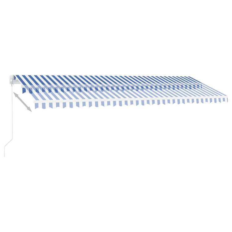 Vidaxl Luifel manuell ausziehbar mit LED 500x350 cm blau und weiß