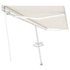 Vidaxl luifel manuell ausziehbar mit LED 500x350 cm cremefarben