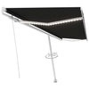 Vidaxl luifel manuell ausziehbar mit LED 500x350 cm Anthrazitfarbe