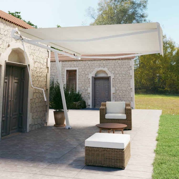 Vidaxl luifel kostenlos -ausstehende automatische 500x350 cm creme -gelenkt