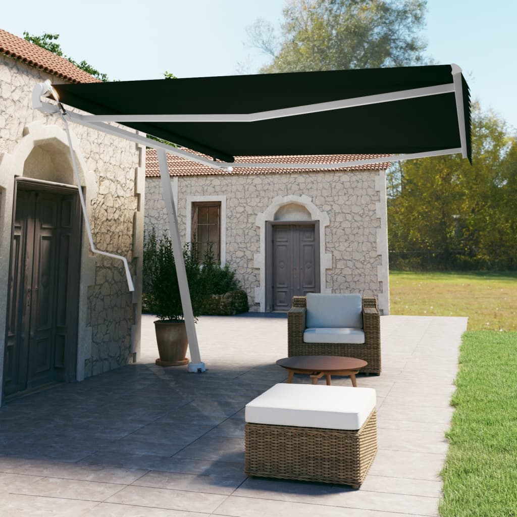 Vidaxl luifel kostenlos -ausstehende automatische 500x350 cm Anthrazit -Colored