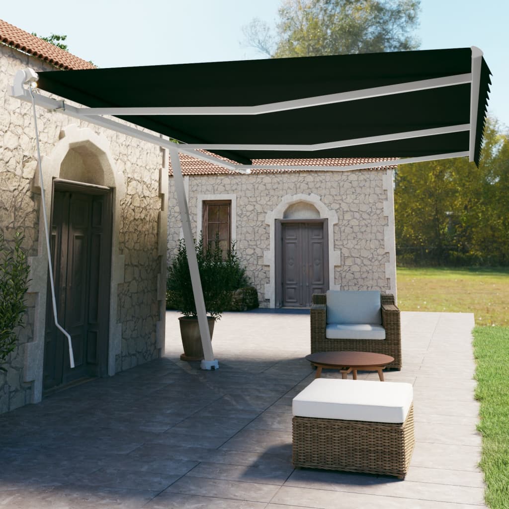 Vidaxl luifel distanziert manuell erstreckt sich 600x350 cm Anthrazit