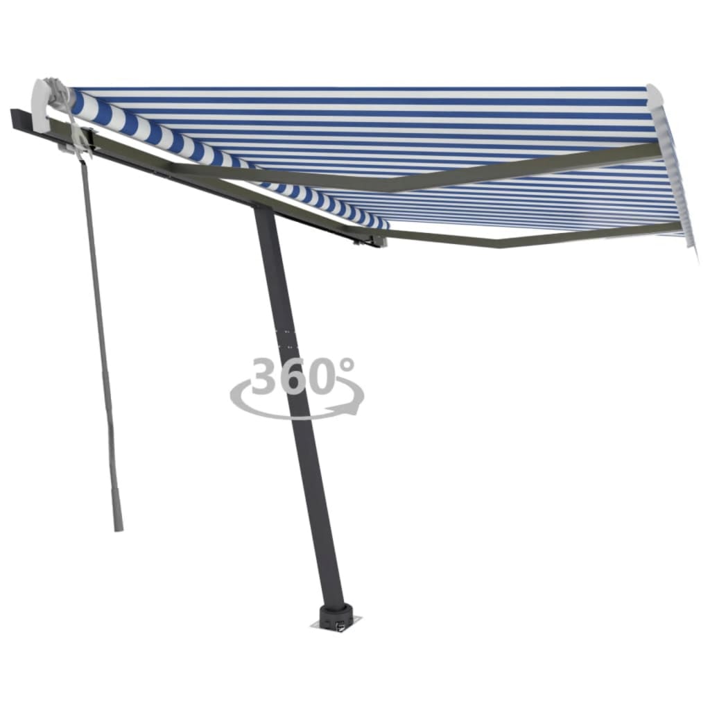 Vidaxl Laifel distanziert manuell erstreckt sich 300x250 cm blau und weiß
