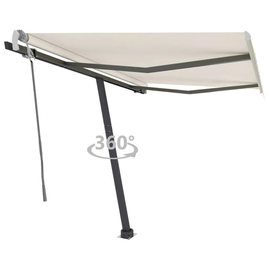 Vidaxl luifel distanziert manuell erstreckt sich 300x250 cm cremefarben.