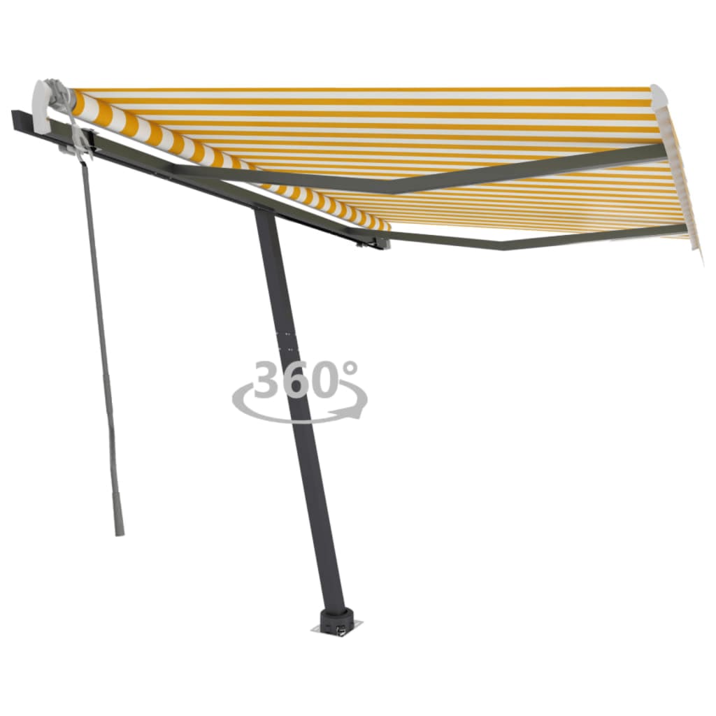 Vidaxl Luifel distanziert sich manuell 300x250 cm gelb und weiß
