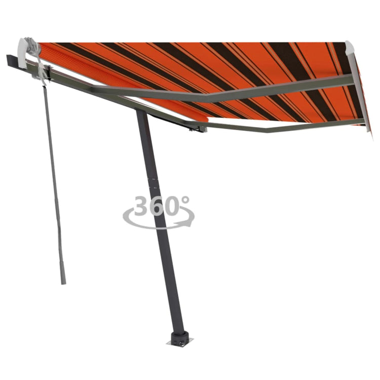 Vidaxl Laifel abgelöst manuell 300x250 cm Orange Braun herausziehen