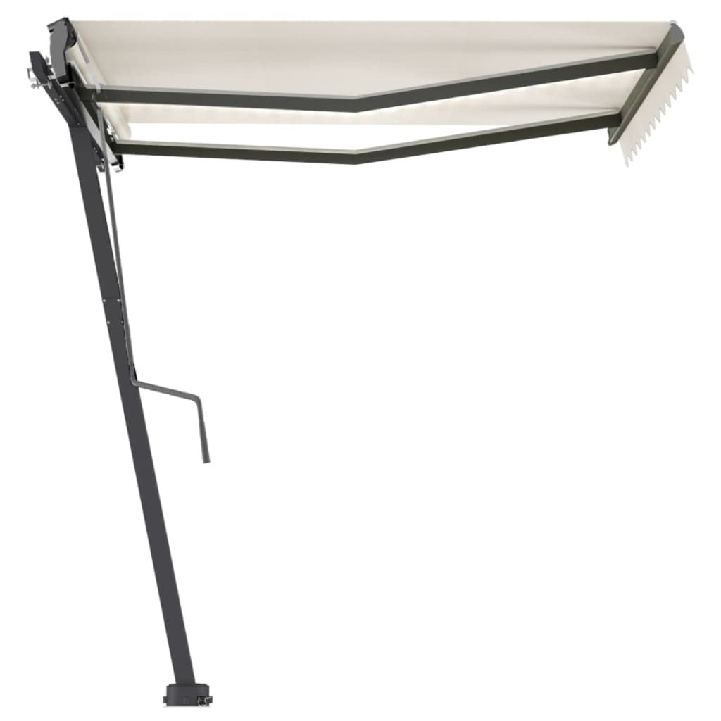 Vidaxl Luifel mit LED 300x250 cm cremefarbener geleitet