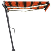 Vidaxl Luifel manuell ausziehbar mit LED 300x250 cm Orange und Braun - afbeelding 3