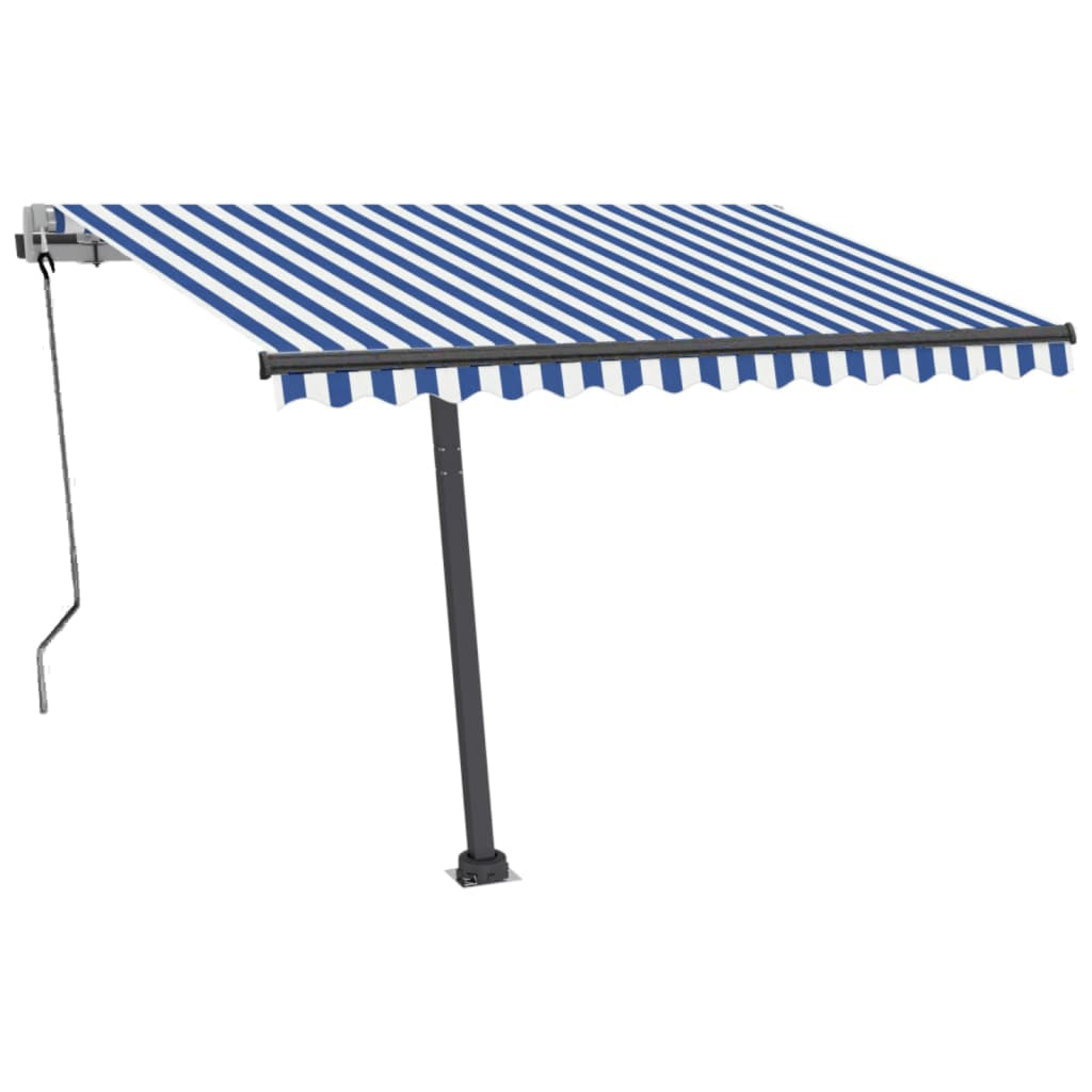 Vidaxl Luifel Automatik mit LED- und Windsensor 300x250 cm blau weiß