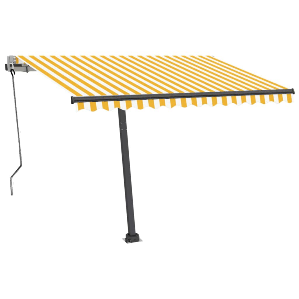 Vidaxl Luifel Automatik mit LED- und Windsensor 300x250 cm gelb und weiß