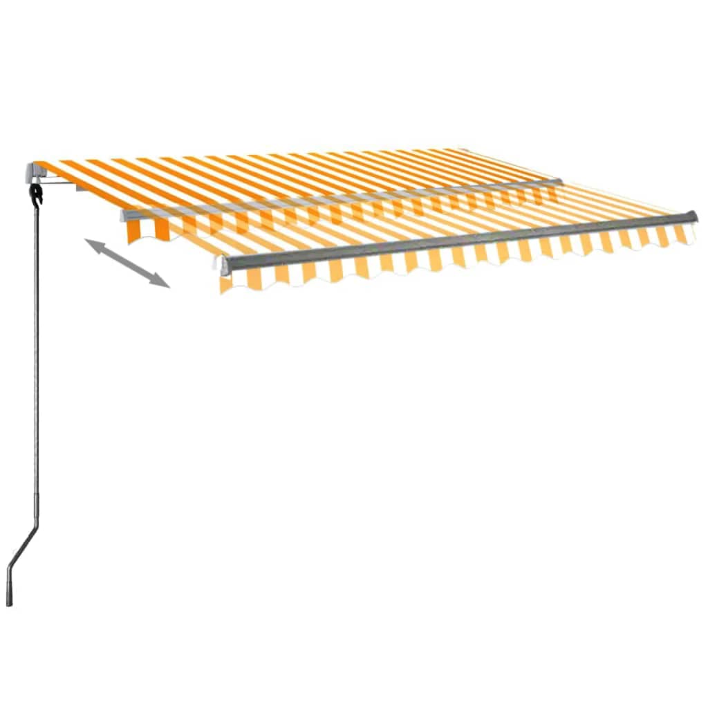 Vidaxl Luifel Automatik mit LED- und Windsensor 300x250 cm gelb und weiß