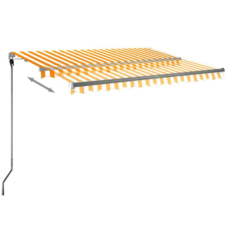 Vidaxl Luifel Automatik mit LED- und Windsensor 300x250 cm gelb und weiß