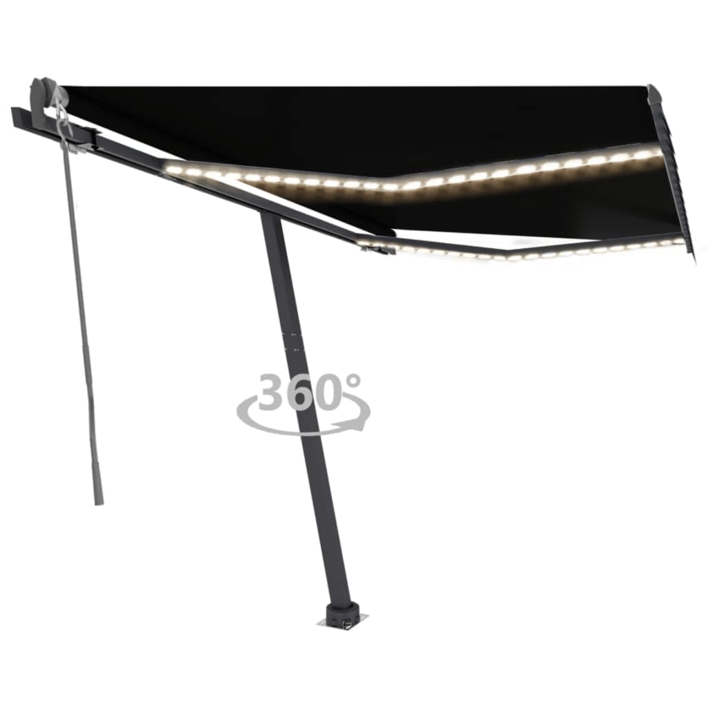 Vidaxl Luifel Automatik mit LED- und Windsensor 300x250 cm Anthrazit