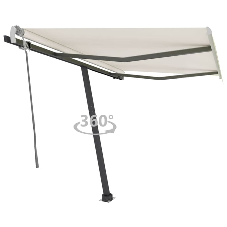 Vidaxl luifel distanziert manuell erstreckt sich 350x250 cm cremefarben.