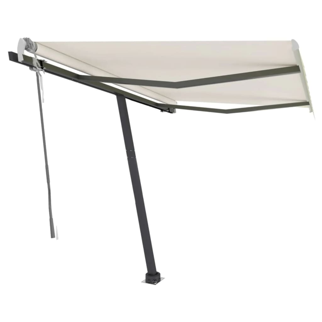 Vidaxl luifel distanziert manuell erstreckt sich 350x250 cm cremefarben.