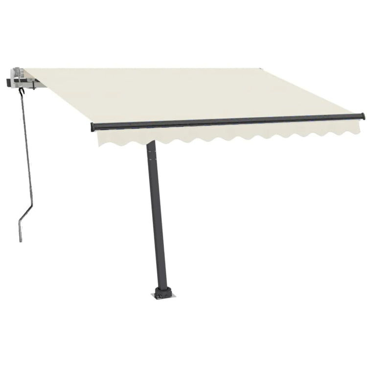 Vidaxl luifel distanziert manuell erstreckt sich 350x250 cm cremefarben.