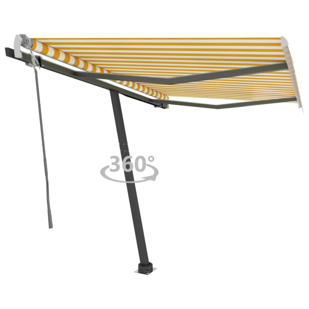 Vidaxl Laifel löst manuell 350x250 cm gelb und weiß aus