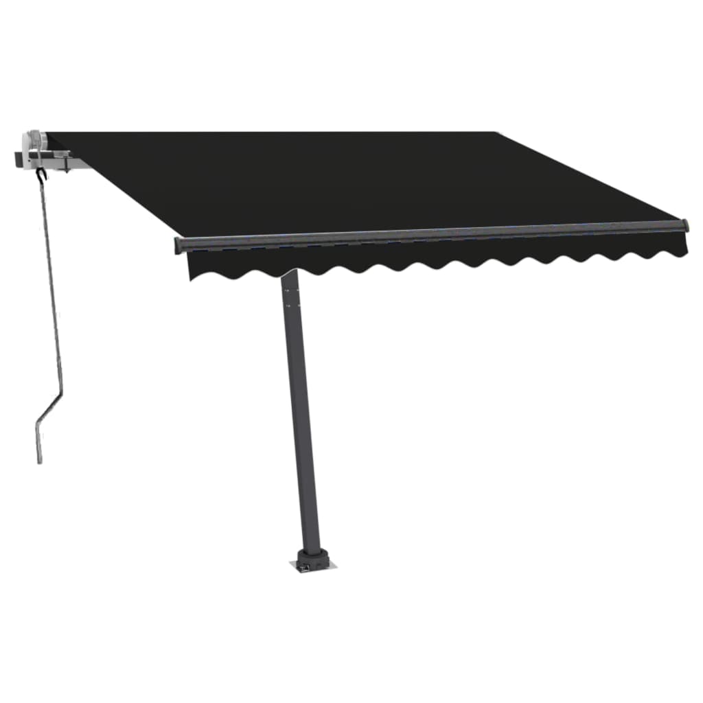 Vidaxl luifel manuell ausziehbar mit LED 350x250 cm Anthrazitfarbe