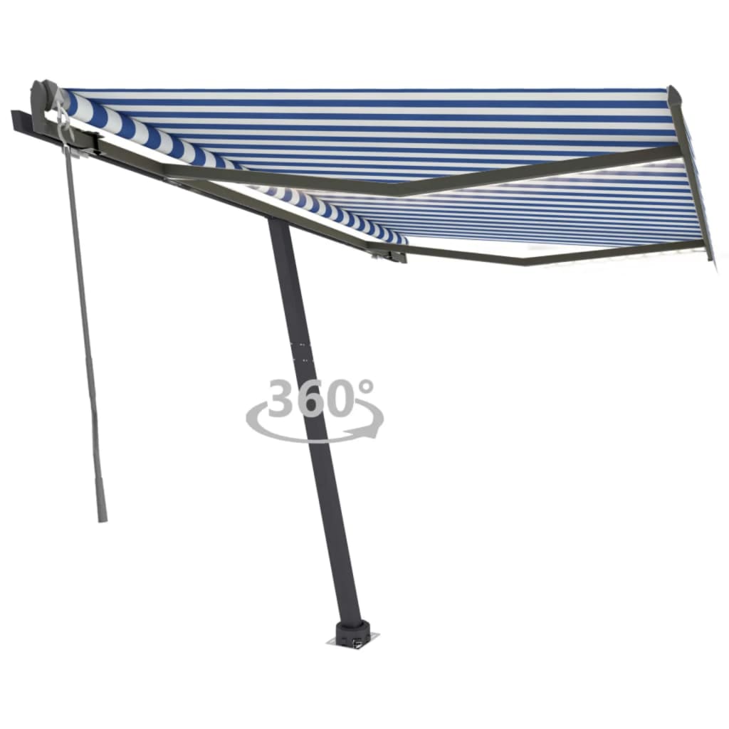 Vidaxl Laifel Automatik mit LED- und Windsensor 350x250 cm blau weiß