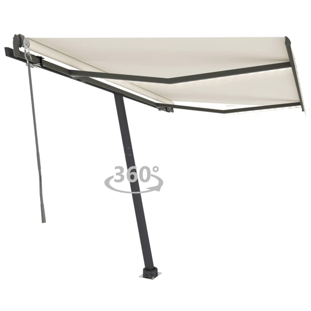 Vidaxl Luifel Automatik mit LED- und Windsensor 350x250 cm Creme Farbe