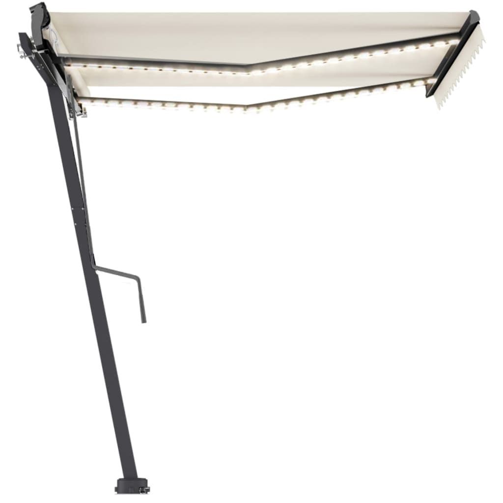 Vidaxl Luifel Automatik mit LED- und Windsensor 350x250 cm Creme Farbe