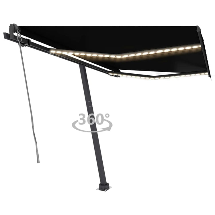 Vidaxl Luifel Automatik mit LED- und Windsensor 350x250 cm Anthrazit