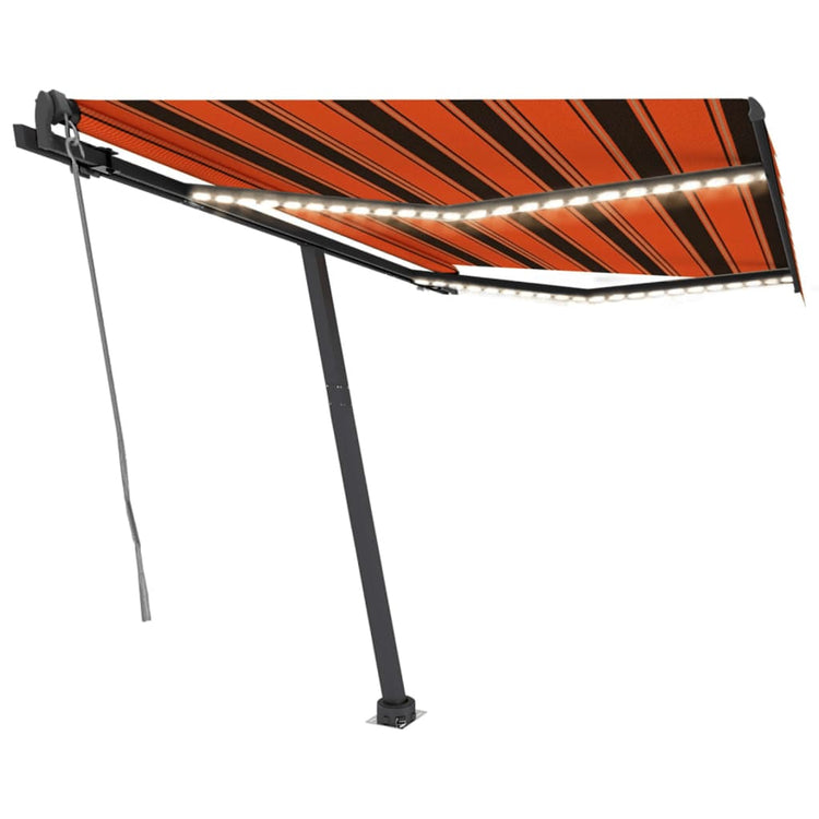 Vidaxl Luifel Automatik mit LED -Windsensor 350x250 cm Orange Braun