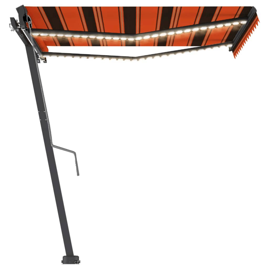 Vidaxl Luifel Automatik mit LED -Windsensor 350x250 cm Orange Braun