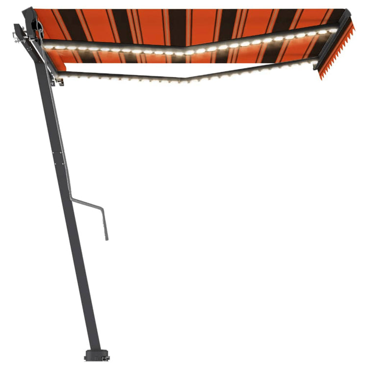 Vidaxl Luifel Automatik mit LED -Windsensor 350x250 cm Orange Braun