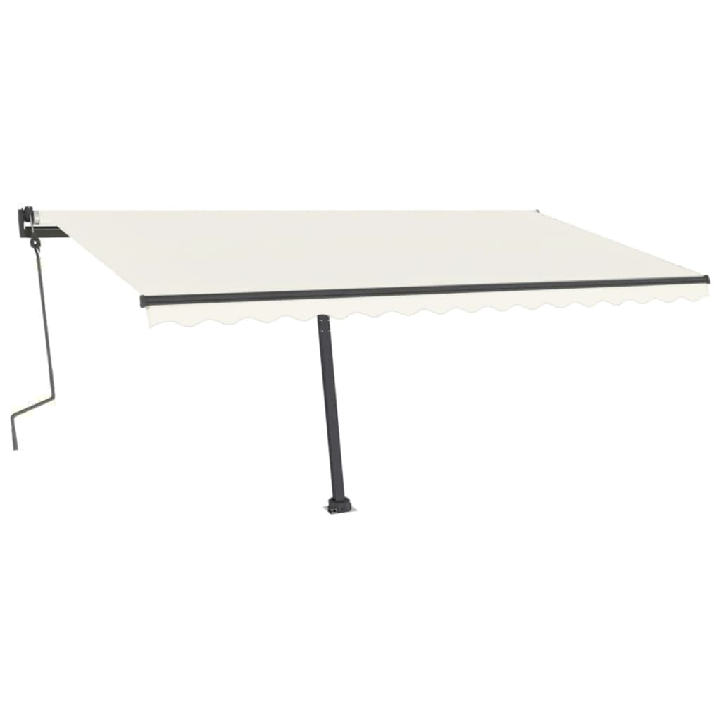 Vidaxl luifel distanziert manuell erstreckt sich 400 x 300 cm cremefarben.