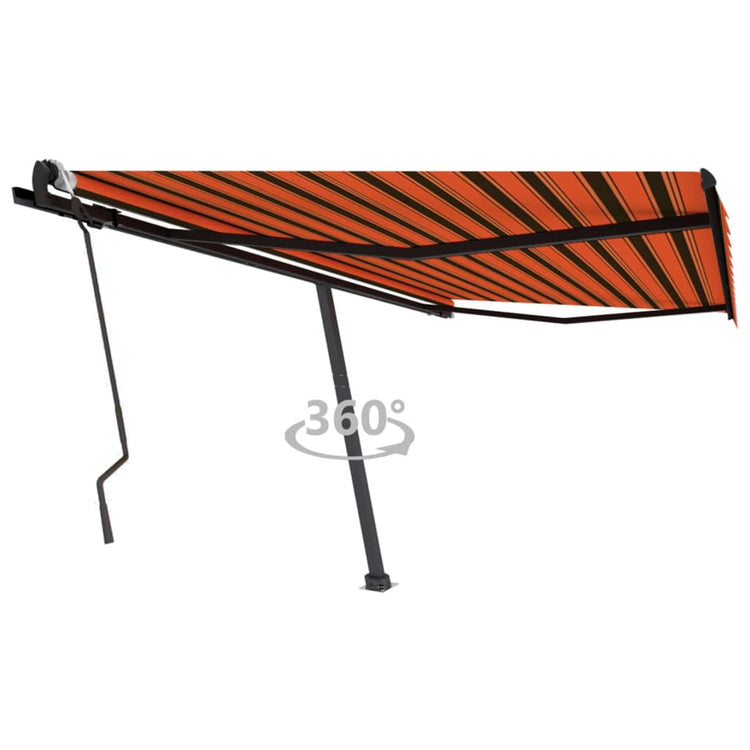 Vidaxl luifel distanziert manuell erstreckt sich 400 x 300 cm orange Braun