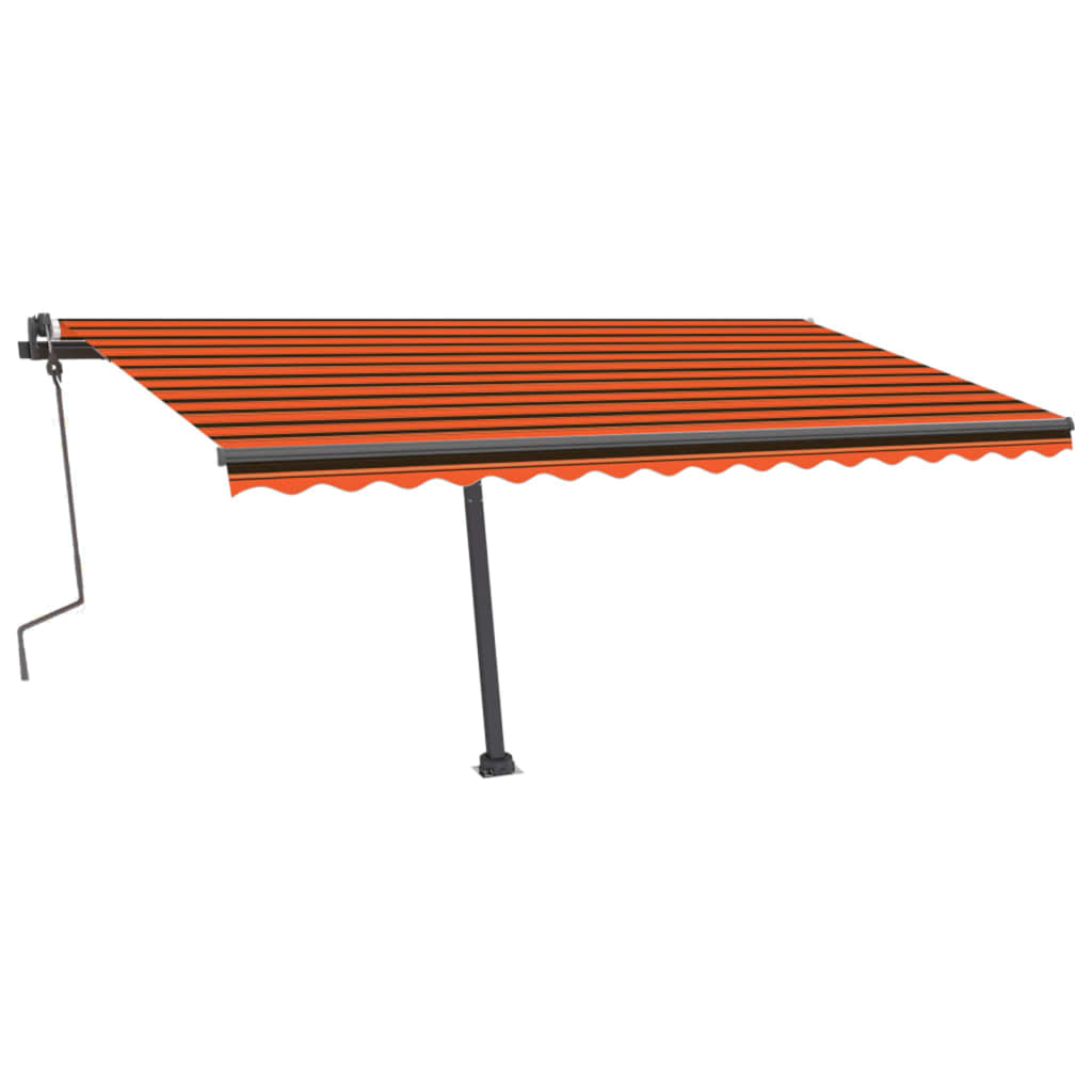 Vidaxl luifel distanziert manuell erstreckt sich 400 x 300 cm orange Braun
