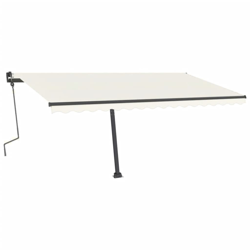 Vidaxl luifel manuell ausziehbar mit LED 400x300 cm cremefarben