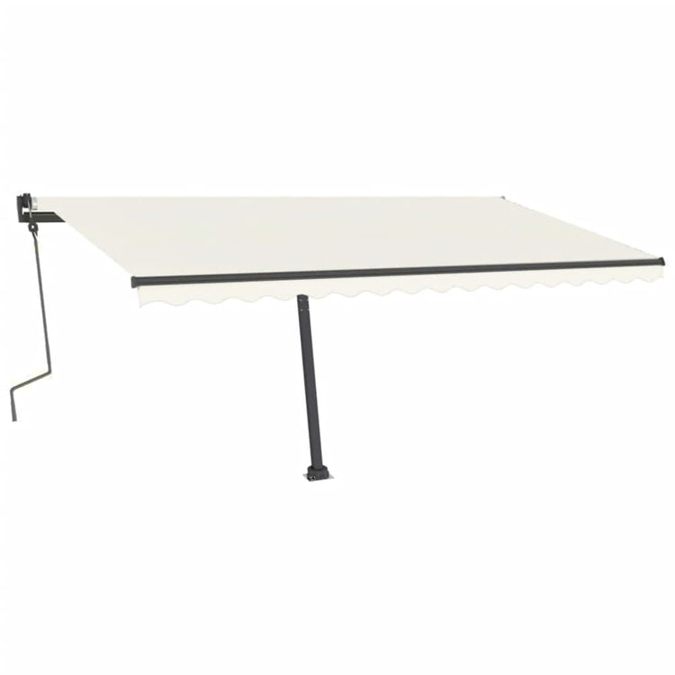 Vidaxl luifel manuell ausziehbar mit LED 400x300 cm cremefarben