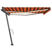 Vidaxl Luifel manuell ausziehbar mit LED 400x300 cm Orange und Braun - afbeelding 2